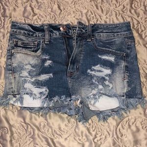 Distressed Denim Shorts